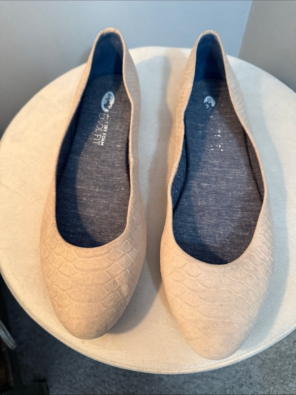 Dr. Scholl's Beige Textured Ballet Flats